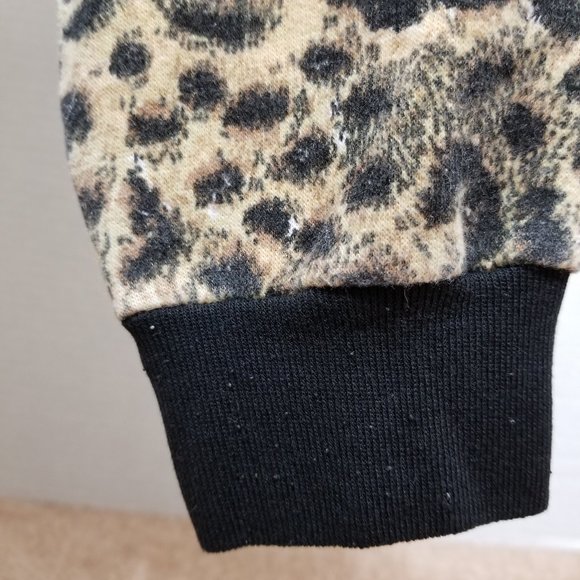 Sky Lite sweatshirt Size? leopard cheetah animal print ringer pullover VINTAGE - Picture 7 of 9